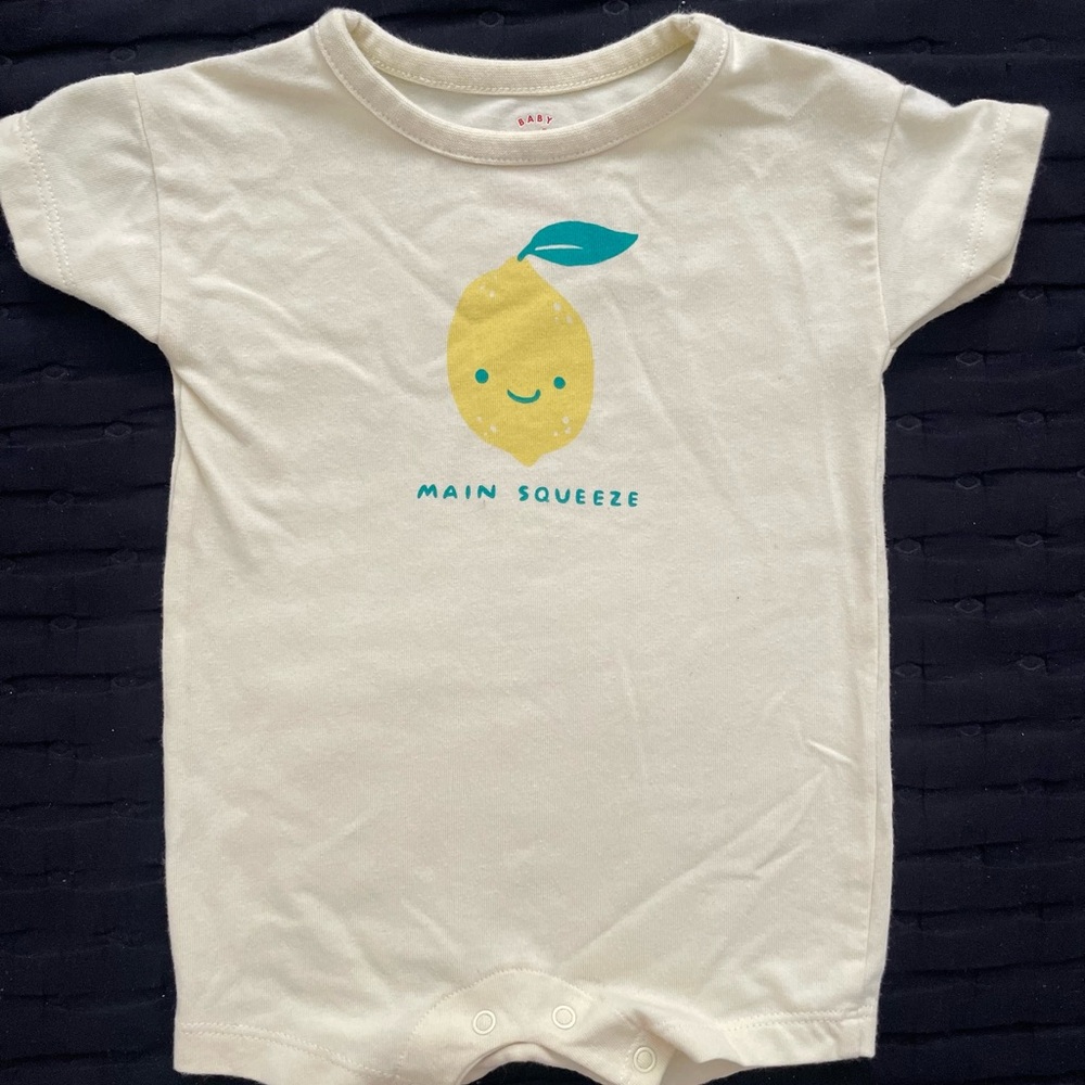 Cat & Jack Cream Bodysuit with Yellow Lemon Graphic